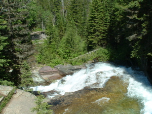 Waterfall in Glacier National Park in Montana