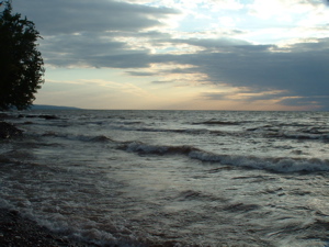 Lake Superior sunset in Porcupine Mountains State Park, Michigan